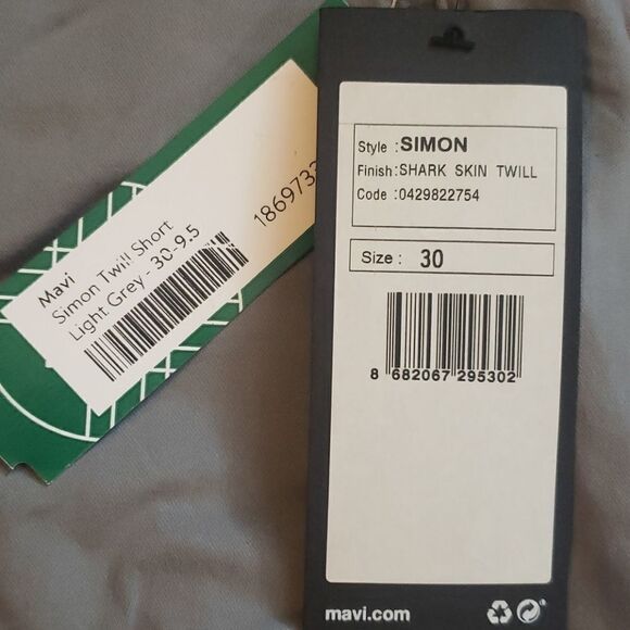 STITCH Fix |‎ Mavi Simon Twill Light Grey Chico Short Mens Size 30 - Picture 2 of 5